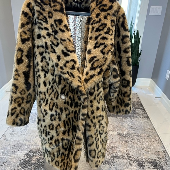 Sexy vintage cat coat size medium faux fur 70s smoking jacket style fall winter - Picture 13 of 16